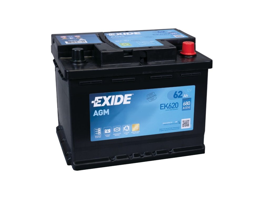 Akumulátor EXIDE Start - Stop   62 Ah AGM  EK   620
