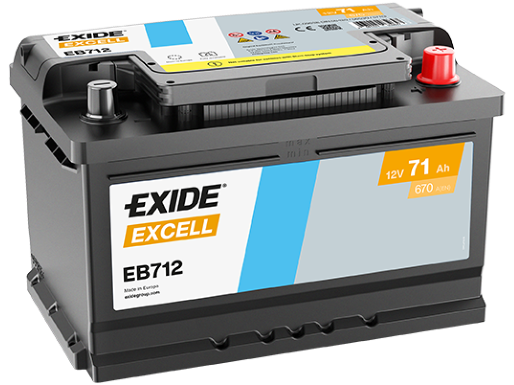 EXIDE Excell 12V 71Ah  EB 712